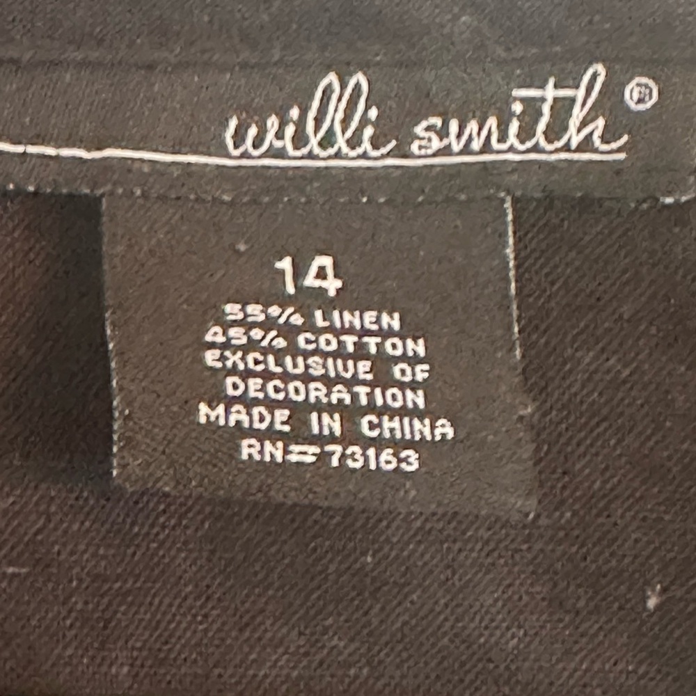 Black Linen Top - Size 14 (Fits like a M/L) - Coastal Beach Vibe Beaded - Picture 8 of 9